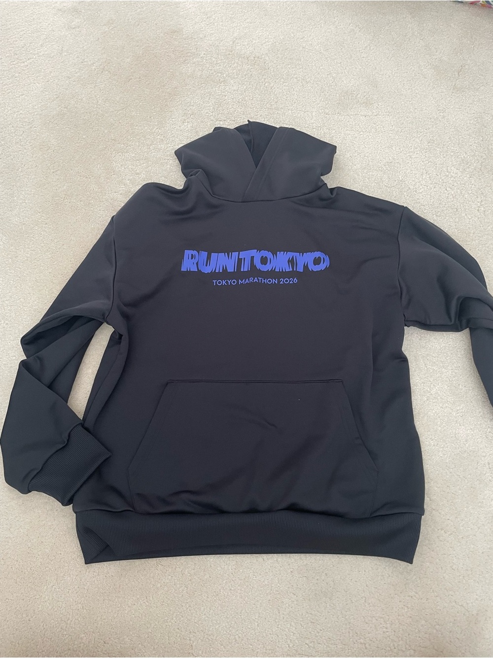 NWT Asics Black Hoodie with Blue "RUN TOKYO" 2026 marathon